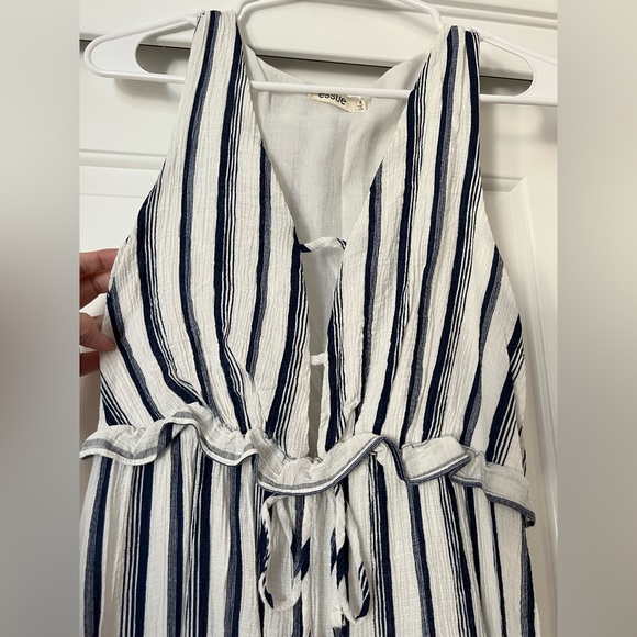 Blue and White Nautical Striped Maxi Dress by Essue size M - Picture 2 of 11